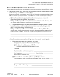 Form OFP102 Petition for Order for Protection (Ofp) - Minnesota (English/Somali), Page 13