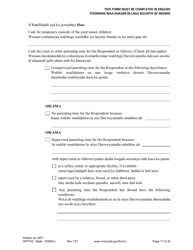 Form OFP102 Petition for Order for Protection (Ofp) - Minnesota (English/Somali), Page 17