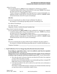 Form OFP102 Petition for Order for Protection (Ofp) - Minnesota (English/Somali), Page 2
