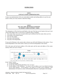 Instructions for Form CSX302 Response to Motion to Modify Support - Minnesota, Page 2