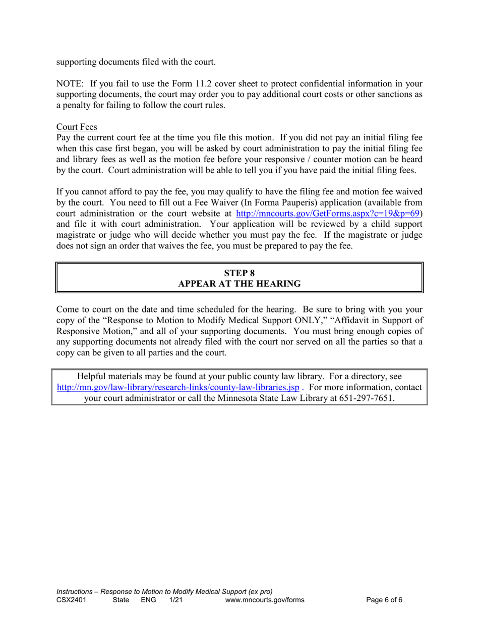 Download Instructions for Form CSX2402 Responsive Motion to Modify