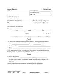 Document preview: Form DIV1502 Notice of Motion and Responsive Motion for Contempt of Court - Minnesota