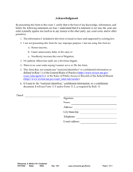 Form DIV1502 Notice of Motion and Responsive Motion for Contempt of Court - Minnesota, Page 2
