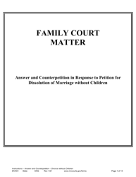Document preview: Instructions for Form DIV502 Answer and Counterpetition for Dissolution of Marriage Without Children - Minnesota