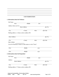Form DIV502 Answer and Counterpetition for Dissolution of Marriage Without Children - Minnesota, Page 2