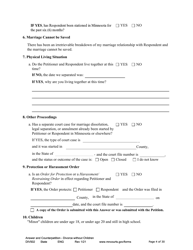 Form DIV502 Answer and Counterpetition for Dissolution of Marriage Without Children - Minnesota, Page 4
