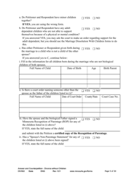 Form DIV502 Answer and Counterpetition for Dissolution of Marriage Without Children - Minnesota, Page 5