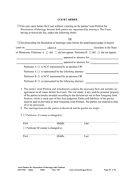 Form DIV1702 Joint Petition, Agreement, and Judgment and Decree for Marriage Dissolution With Children - Minnesota, Page 37
