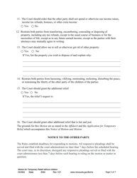 Form DIV602 Notice of Motion and Motion for Temporary Relief Without Children - Minnesota, Page 5