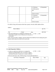 Form DIV902 Answer and Counterpetition for Dissolution of Marriage With Children - Minnesota, Page 6