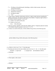 Form DIV1102 Responsive Notice of Motion and Motion for Temporary Relief With Children - Minnesota, Page 2