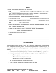 Form FAM404 Notice of Motion, Motion and Affidavit to Collect Unreimbursed or Uninsured Health Care Expenses - Minnesota, Page 3