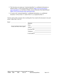 Form FAM404 Notice of Motion, Motion and Affidavit to Collect Unreimbursed or Uninsured Health Care Expenses - Minnesota, Page 4
