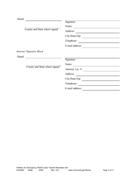 Form HOU602 Petition for Emergency Relief Under Tenant Remedies Act - Minnesota, Page 5