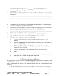 Form HOU702 Verified Petition for Possession of Residential Rental Property Following Unlawful Removal or Exclusion - Minnesota, Page 2