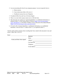 Form HOU702 Verified Petition for Possession of Residential Rental Property Following Unlawful Removal or Exclusion - Minnesota, Page 3