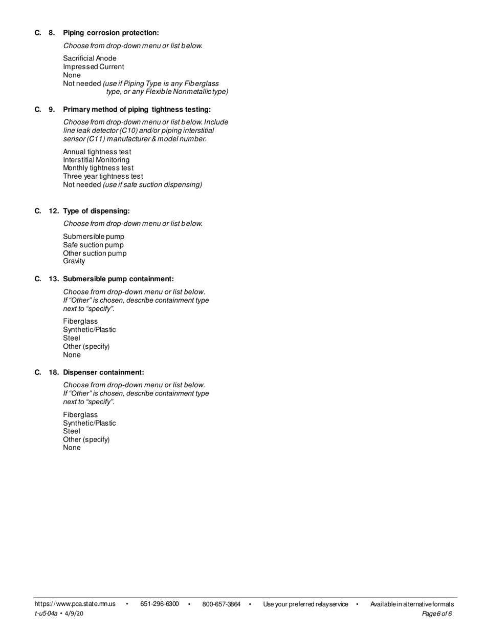 Form t-u5-04A Ust Notification Form - Minnesota, Page 6