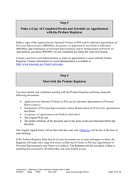 Form PRO801 Instructions for Starting a Case: Informal Probate With a Will - Minnesota, Page 15