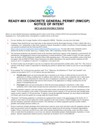 Document preview: Instructions for Ready-Mix Concrete Notice of Intent - Mississippi