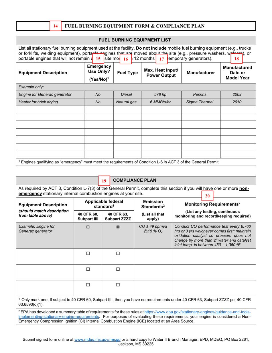 Instructions for Ready-Mix Concrete Notice of Intent - Mississippi, Page 5