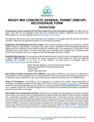 Document preview: Ready-Mix Concrete Recoverage Form - Mississippi