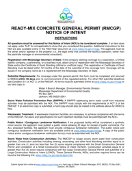 Ready-Mix Concrete General Permit (Rmcgp) Notice of Intent - Mississippi