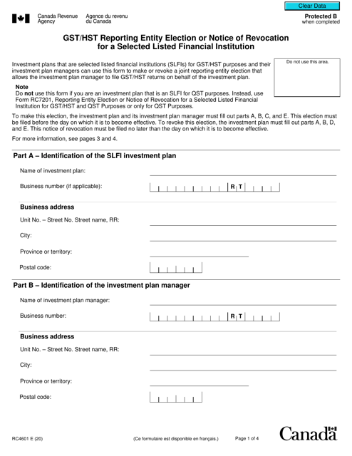 Form RC4601  Printable Pdf