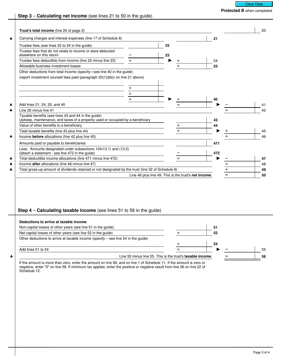 Form T3RET T3 Trust Income Tax and Information Return - Canada, Page 3