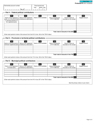 Form T5013 Schedule 2 Charitable Donations, Gifts, and Political Contributions - Canada, Page 2