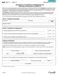 Document preview: Form T2200S Declaration of Conditions of Employment for Working at Home Due to Covid-19 - Canada