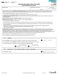 Form T5013 Schedule 58 Canadian Journalism Labour Tax Credit (2019 and Later Tax Years) - Canada