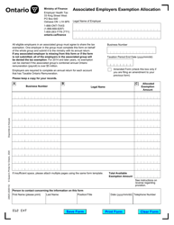 Form 2262E Associated Employers Exemption Allocation - Ontario, Canada