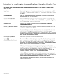 Form 2262E Associated Employers Exemption Allocation - Ontario, Canada, Page 2
