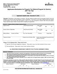Application/Declaration for Property Tax Deferral Program for Seniors - New Brunswick, Canada, Page 2