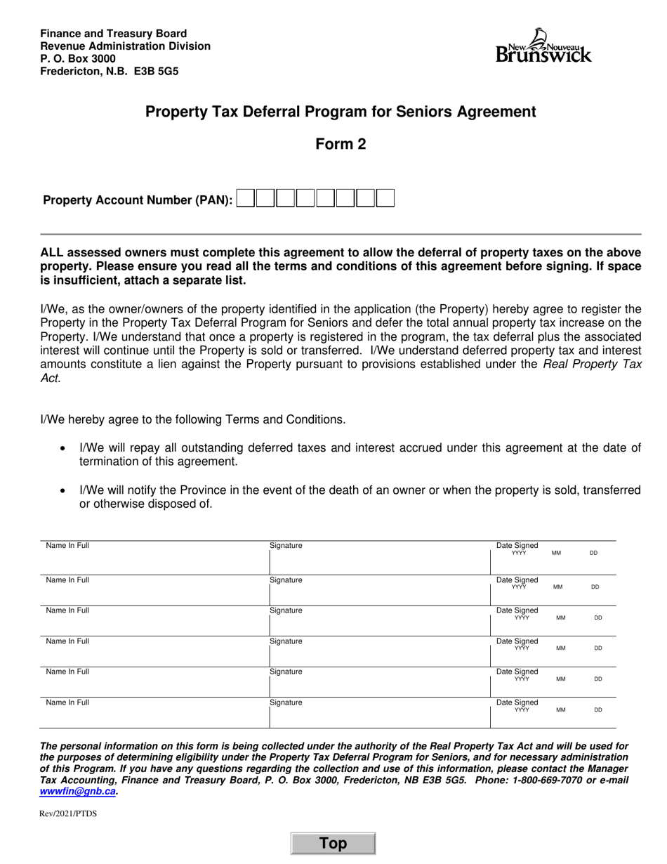 Application / Declaration for Property Tax Deferral Program for Seniors - New Brunswick, Canada, Page 3