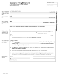 Document preview: SCR Form 28 (SCL830) Electronic Filing Statement - British Columbia, Canada