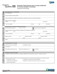 Forme V-3184 Demande D&#039;aide Financiere Pour Un Projet Collaboratif De Livraison Partagee Et Electrique - Quebec, Canada (French)