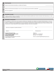 Forme V-3184 Demande D&#039;aide Financiere Pour Un Projet Collaboratif De Livraison Partagee Et Electrique - Quebec, Canada (French), Page 2