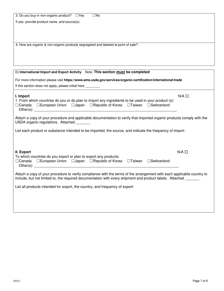 Organic System Plan for Mushroom Production - New Hampshire, Page 7