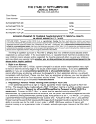 Form NHJB-2209-F &quot;Acknowledgment of Possible Consequences to Parental Rights in Abuse and Neglect Cases&quot; - New Hampshire