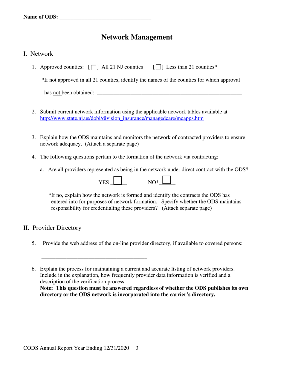 Certified Organized Delivery System (Ods) Annual Report - New Jersey, Page 4