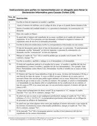 Form 10517 &quot;Civil Case Information Statement (Cis) - Pro Se&quot; - New Jersey (English/Spanish), Page 2