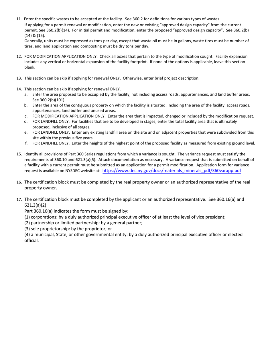 Application for a Solid Waste Management Facility Permit - New York, Page 4
