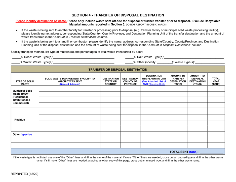 Municipal Solid Waste Processing Facility Annual Report - New York, Page 4