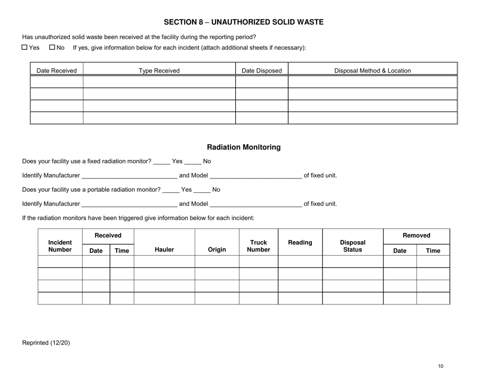 Long Island Landfill Annual / Quarterly Report - New York, Page 10