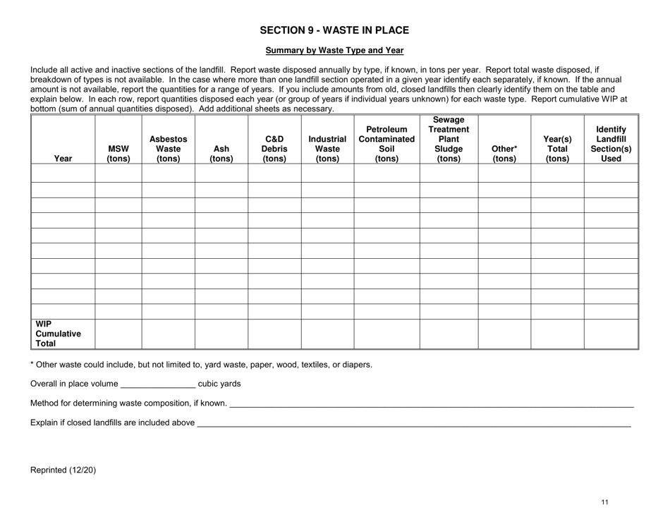 Long Island Landfill Annual / Quarterly Report - New York, Page 11