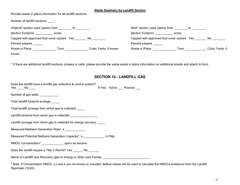 Long Island Landfill Annual / Quarterly Report - New York, Page 12