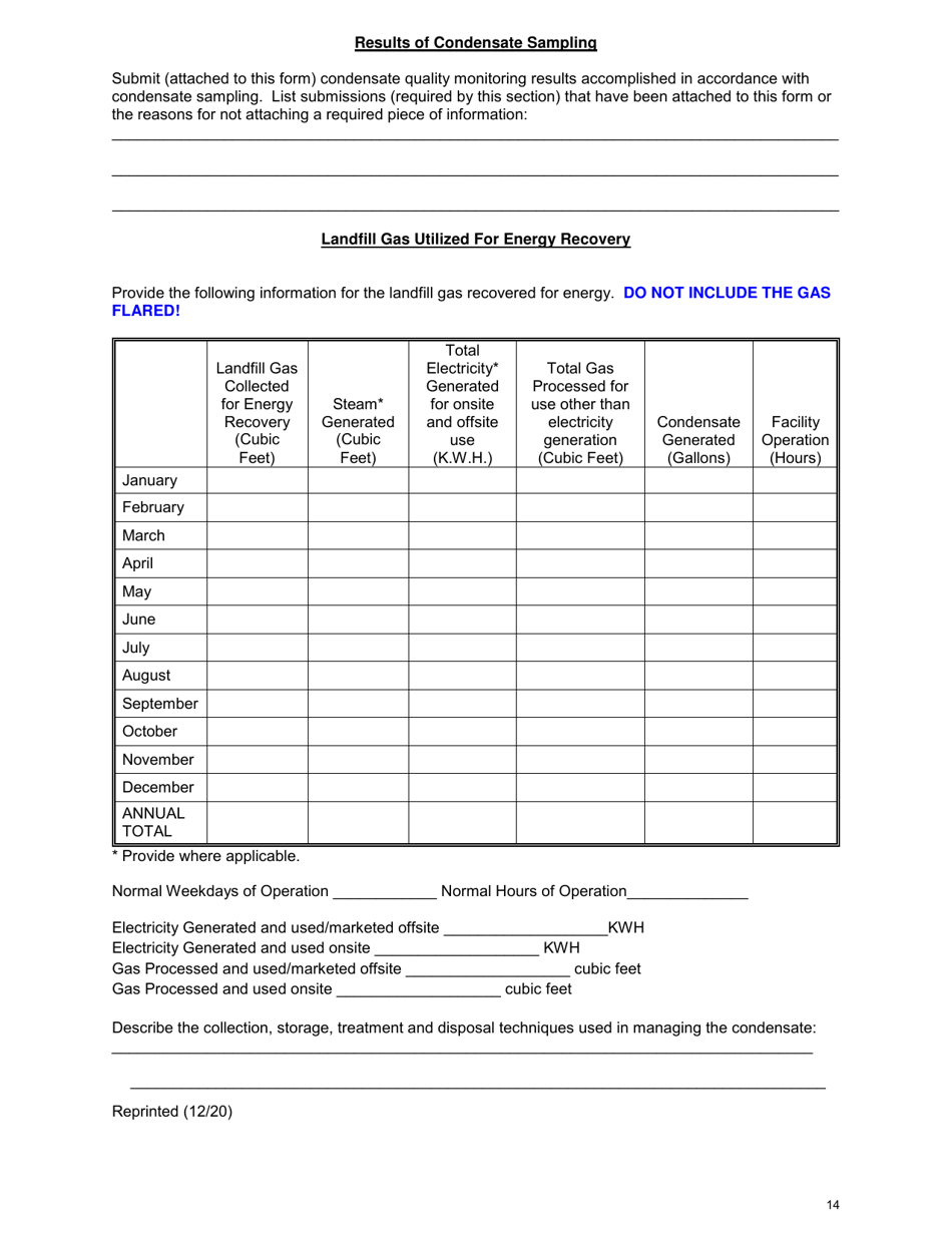 Long Island Landfill Annual / Quarterly Report - New York, Page 14