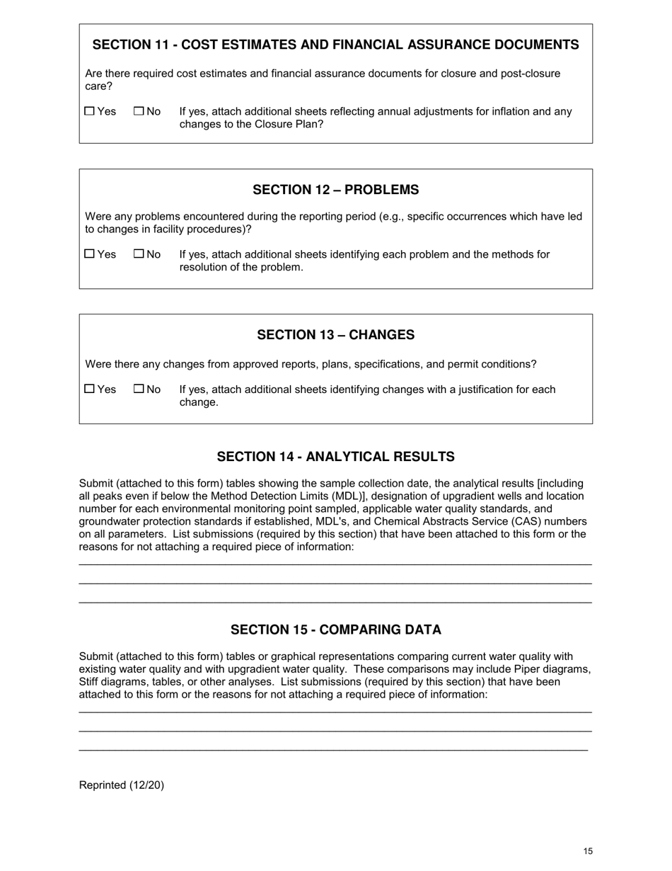 Long Island Landfill Annual / Quarterly Report - New York, Page 15