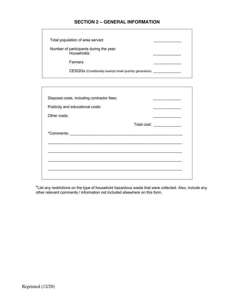 Household Hazardous Waste Collection Facility Annual Report - New York, Page 2